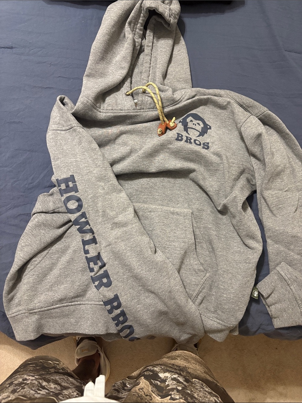 Howler Brothers Gray Crewneck Sweatshirt with Navy Logo